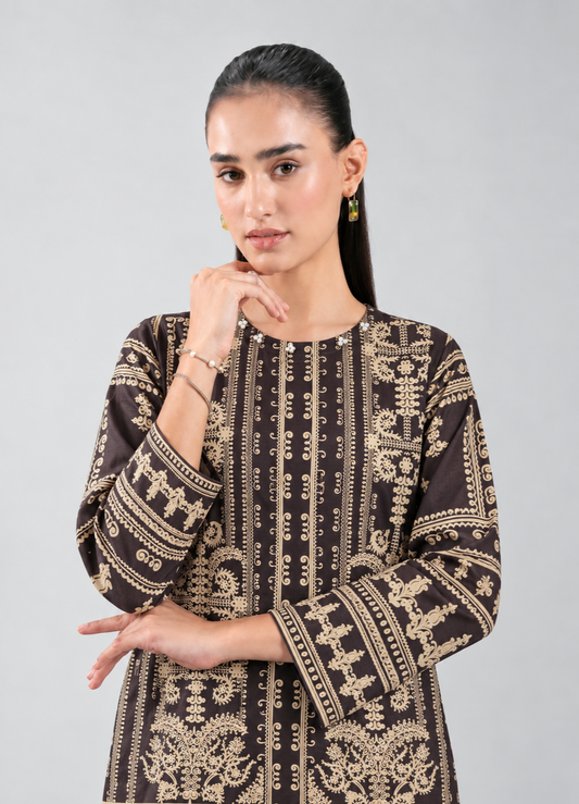 Printed Khaddar 3PC Stitched Suit