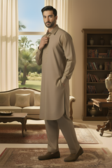 Sunflower-Light Brown Kameez Shalwar
