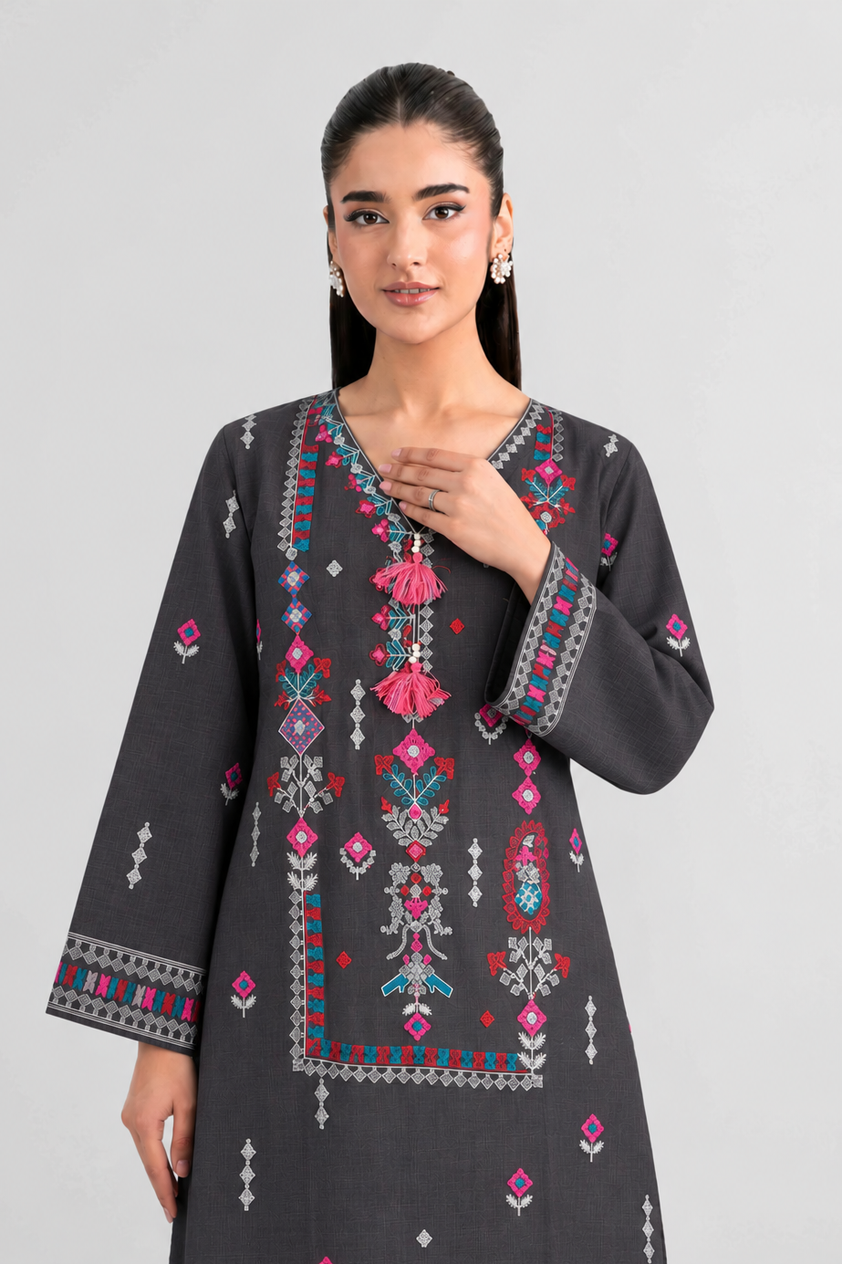 Embroidered Khaddar 3PC Stitched Suit