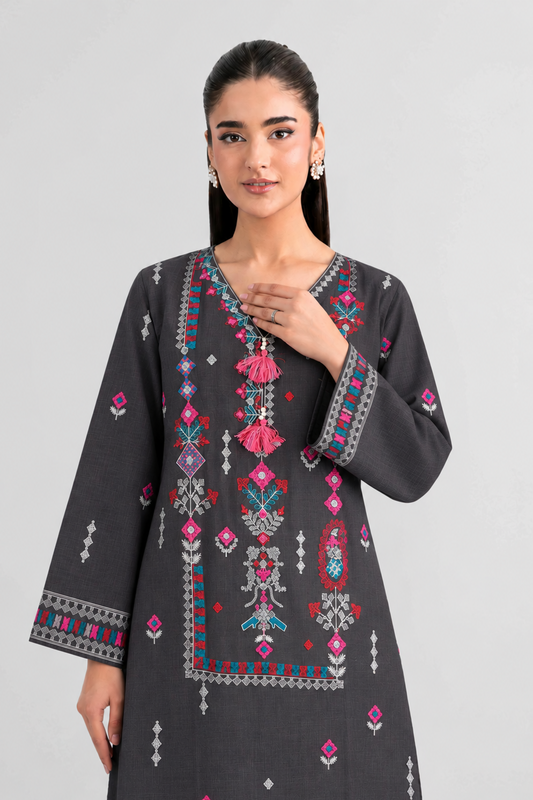 Embroidered Khaddar 3PC Stitched Suit