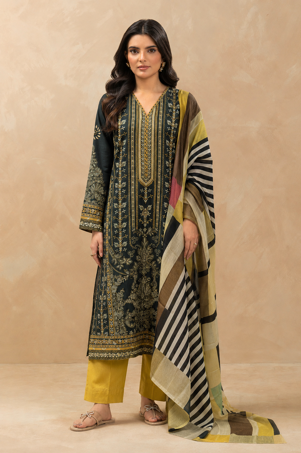 Basic Printed Lawn 3-Pieces Stitched