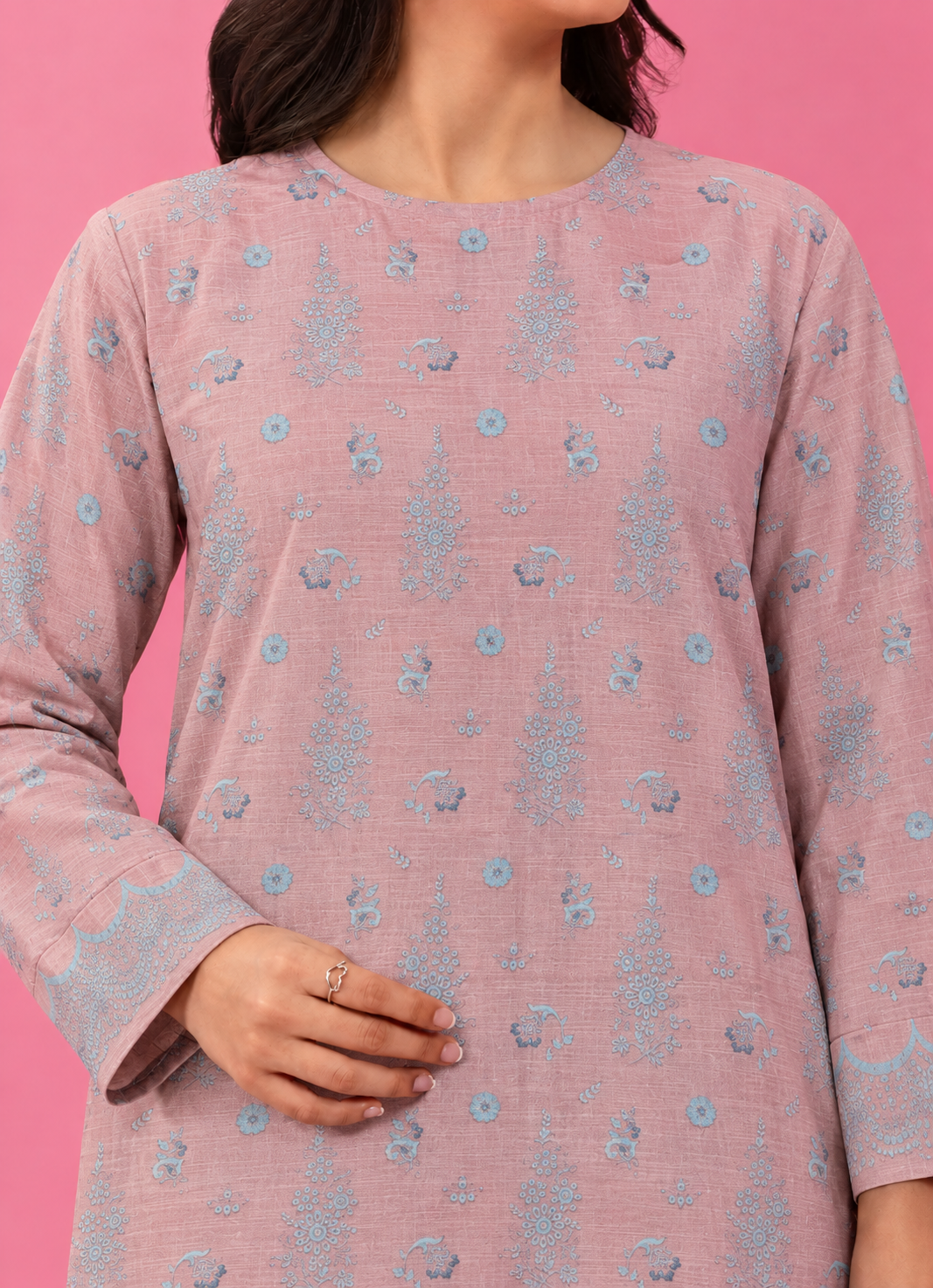 Khaddar Green Printed 3-Piece Stitched Suit