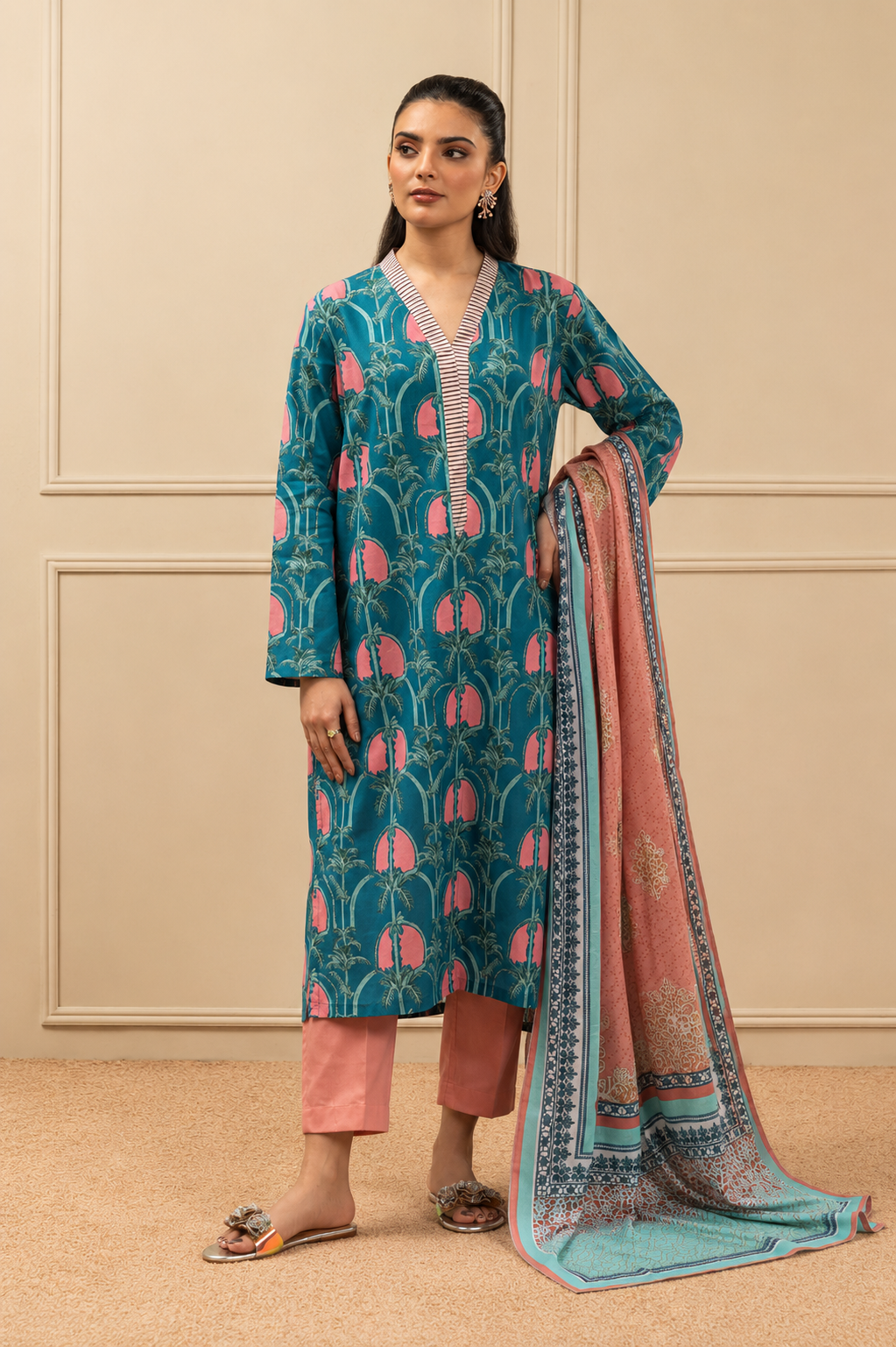 Basic Printed Lawn 3-Pieces Stitched