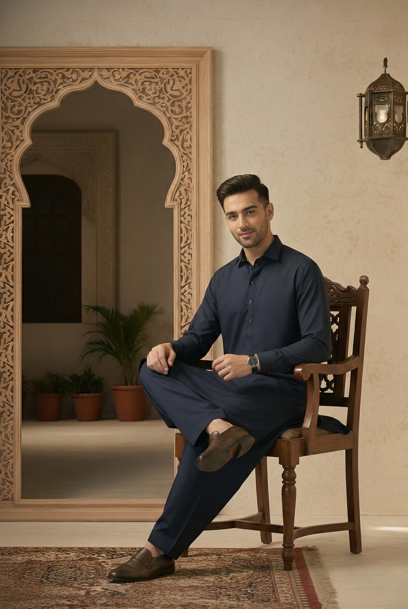 Muskan Plus- Navy Kameez Shalwar