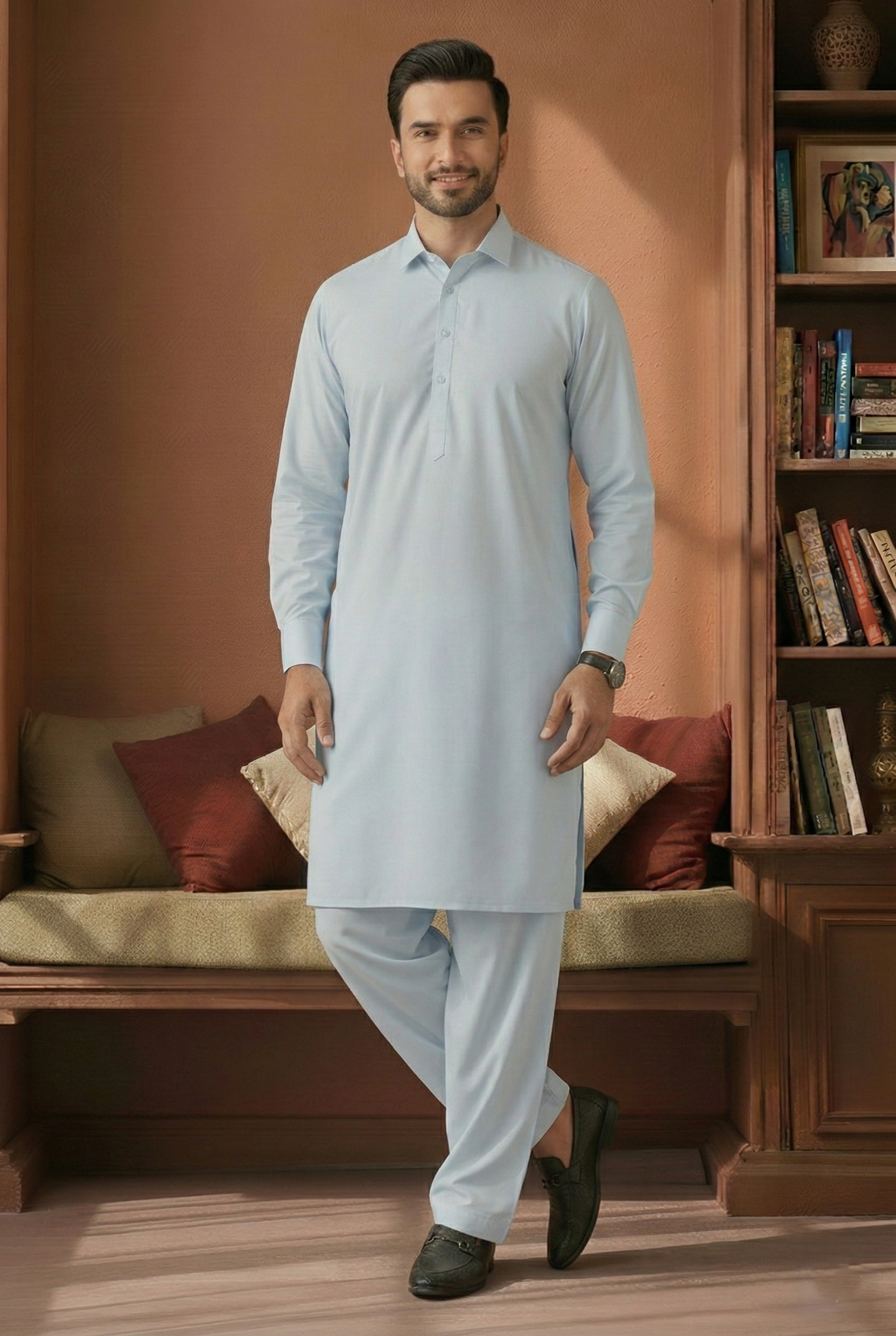 Refersh-Sky Blue Kameez Shalwar
