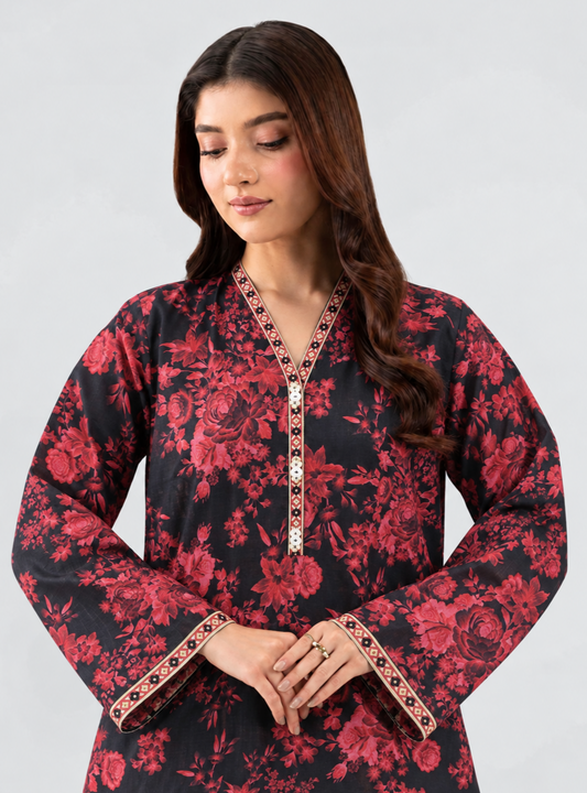 Floral Printed Khaddar 3PC Stitched Suit