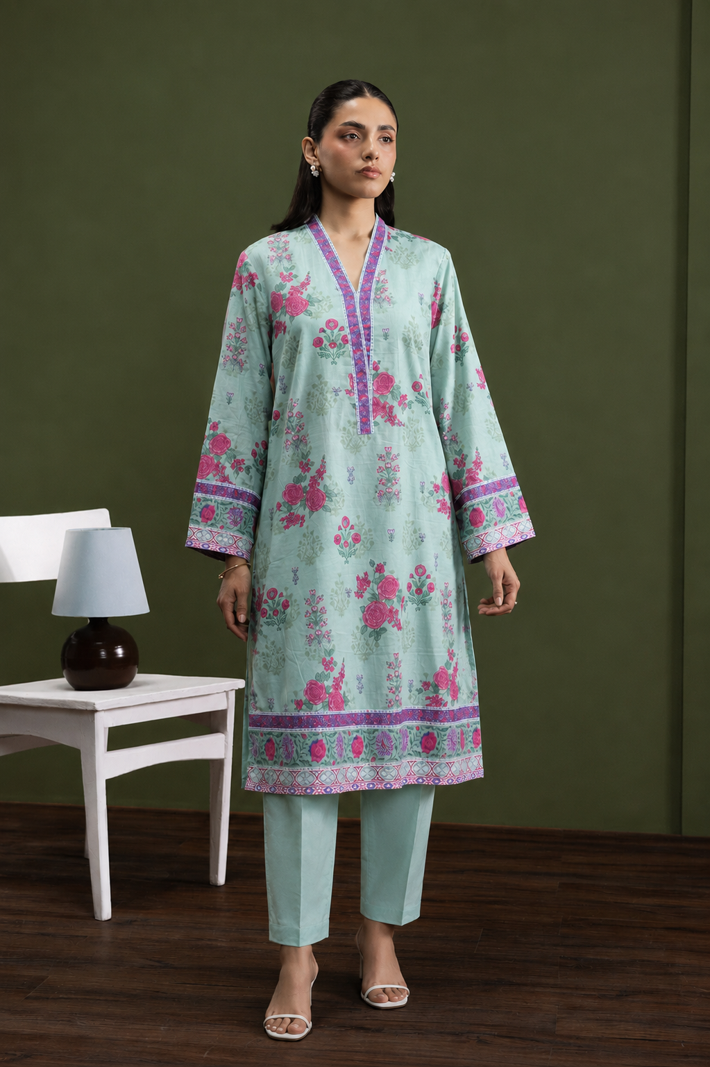 Basic Printed Lawn 3-Pieces Stitched