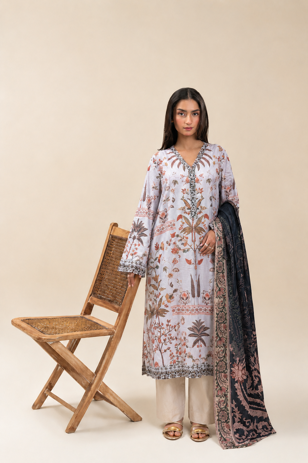 Basic Printed Lawn 3-Pieces Stitched