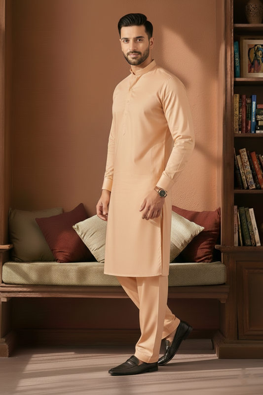 Refersh-Beige Kameez Shalwar