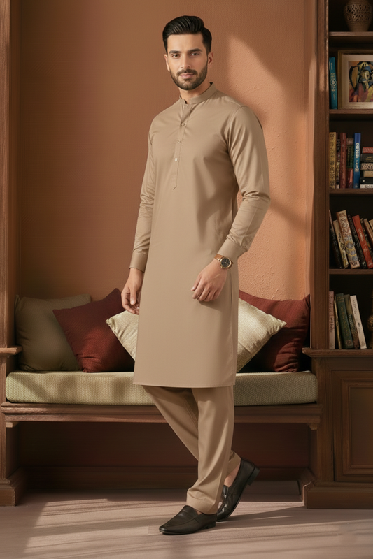Refersh-Brown Kameez Shalwar