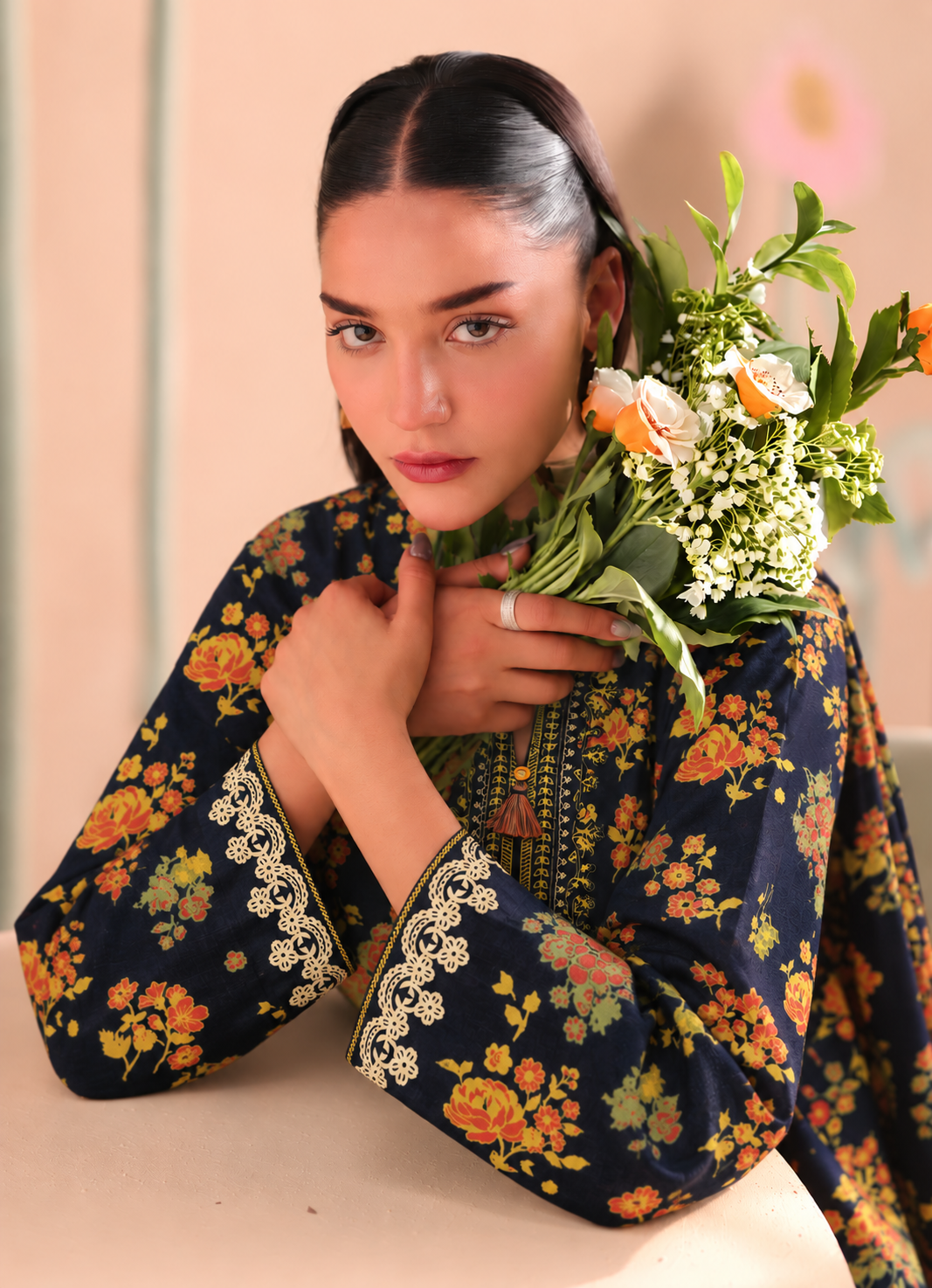 Khaddar Black Printed 3-Piece Stitched Suit