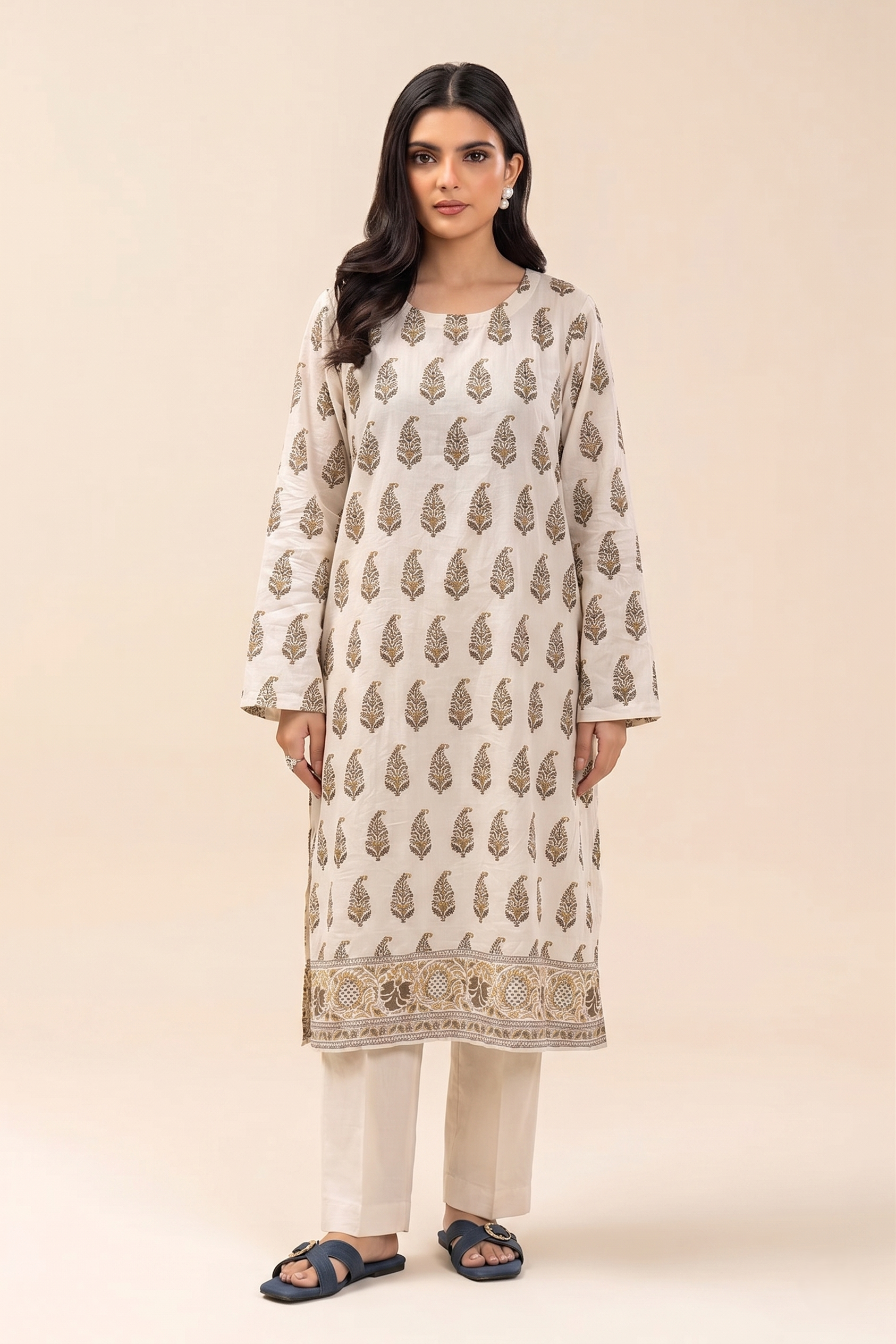 Basic Printed Lawn 3-Pieces Stitched