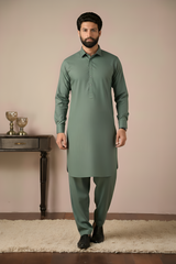 Gold Medal Style- Olive Kameez Shalwar
