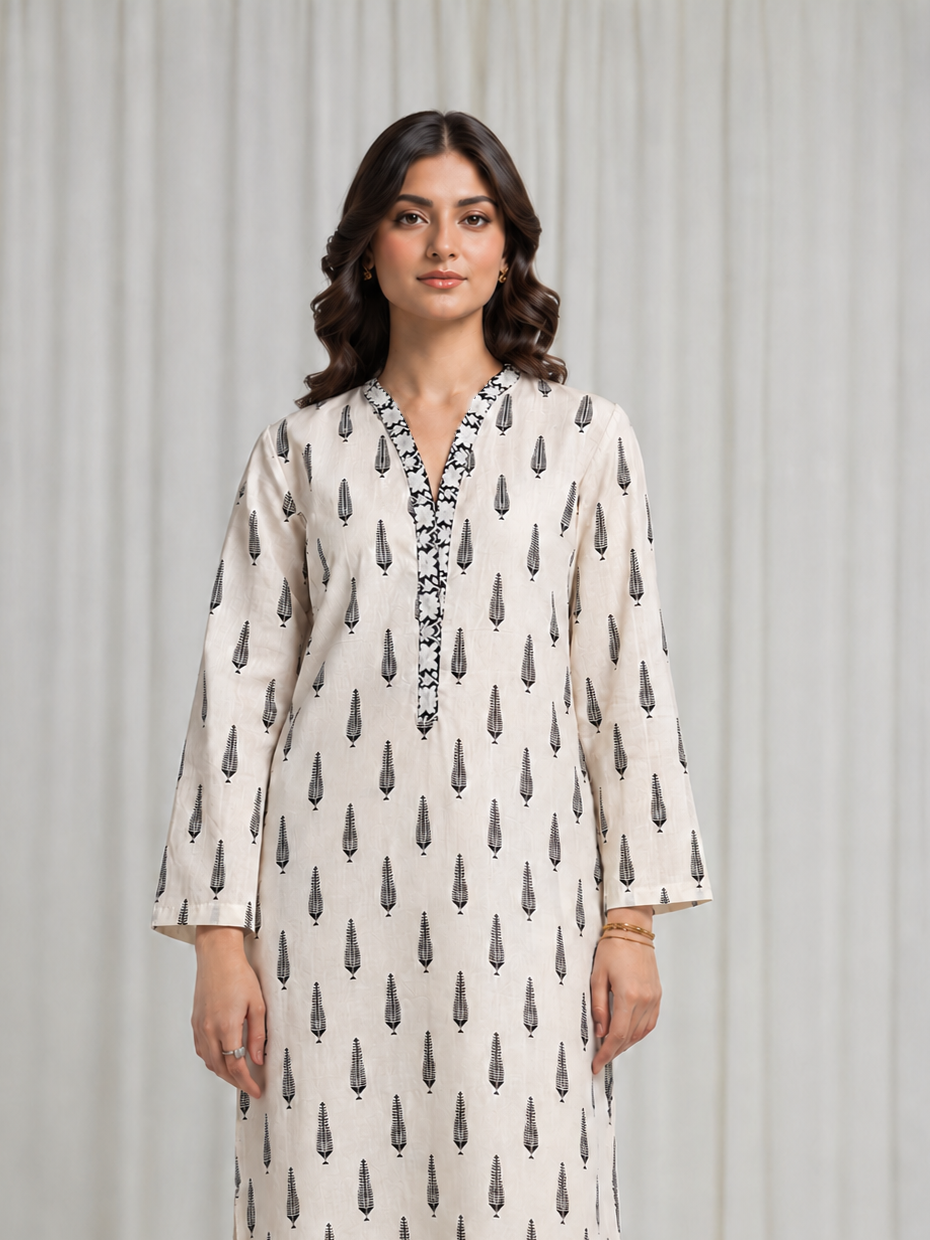 Basic Printed Lawn 3-Pieces Stitched