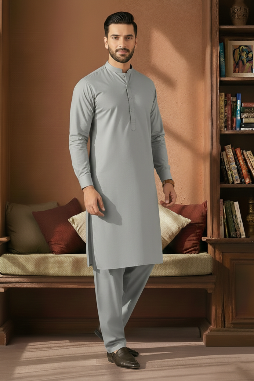 Refersh-Grey Kameez Shalwar