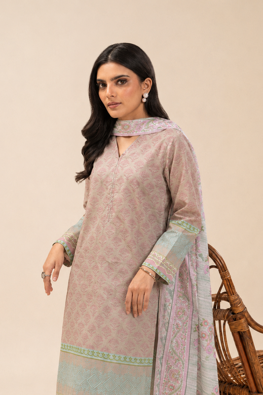 Basic Printed Lawn 3-Pieces Stitched
