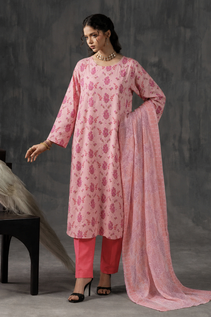 Basic Printed Lawn 3-Pieces Stitched