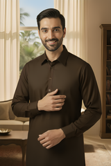 Sunflower-Chocalate Kameez Shalwar