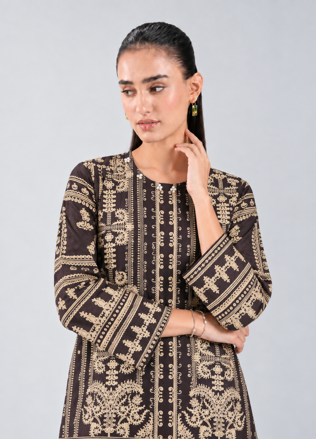 Ethnic Printed Khaddar 3PC Stitched Suit