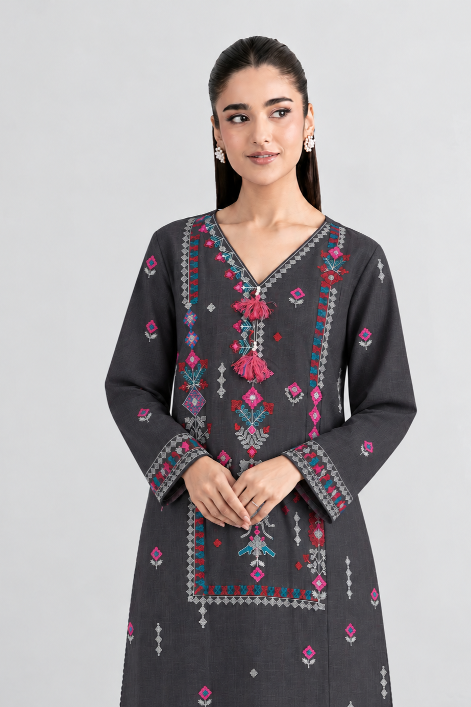 Embroidered Khaddar 3PC Stitched Suit