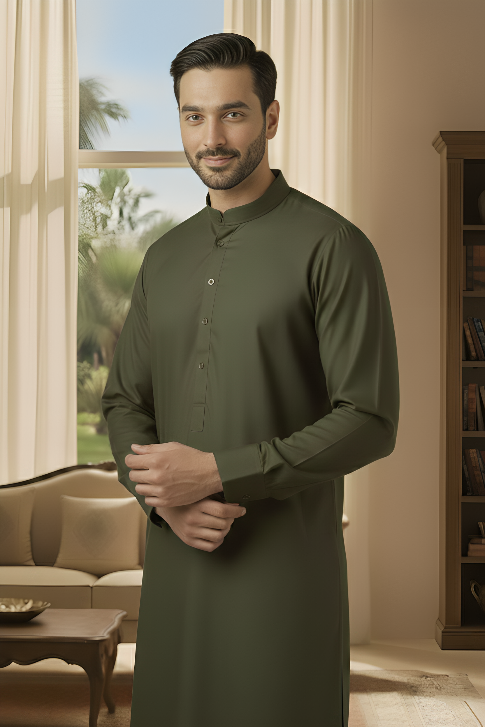 Sunflower- Mehndi Kameez Shalwar