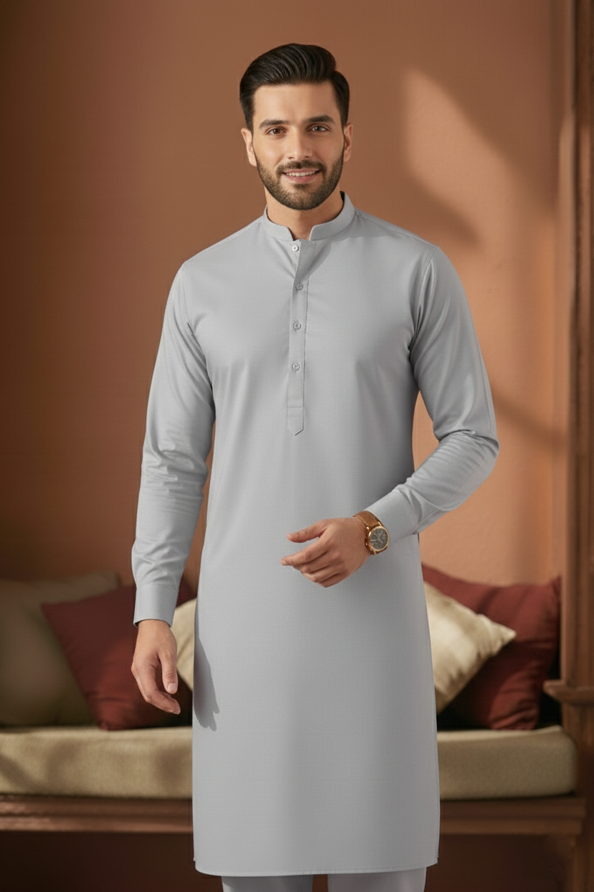 Refersh-Ash GreyKameez Shalwar