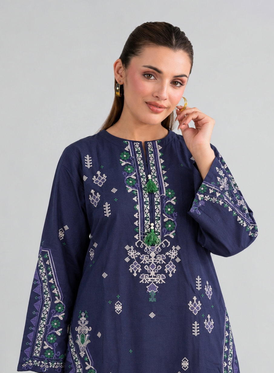 Embroidered Khaddar 3PC Stitched Suit