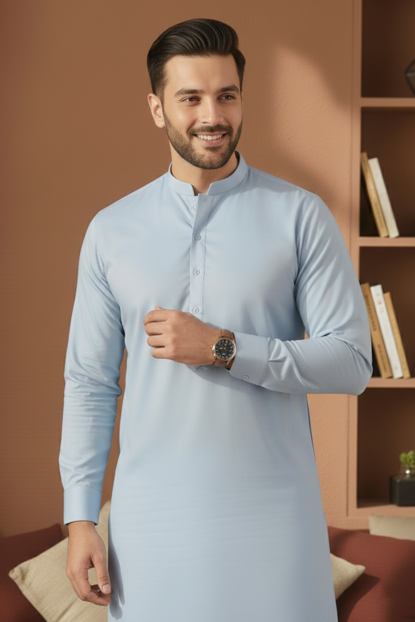 Refersh-Sky Blue Kameez Shalwar