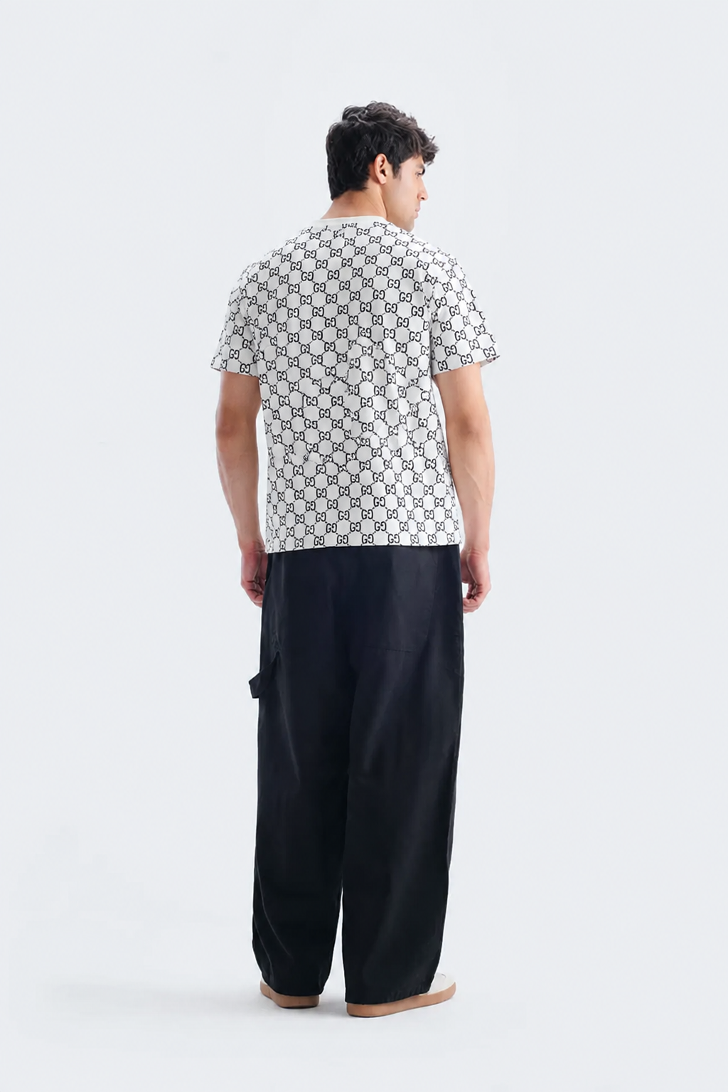 Premium Monogram Printed T-Shirt White