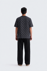 Premium Monogram Printed T-Shirt Black