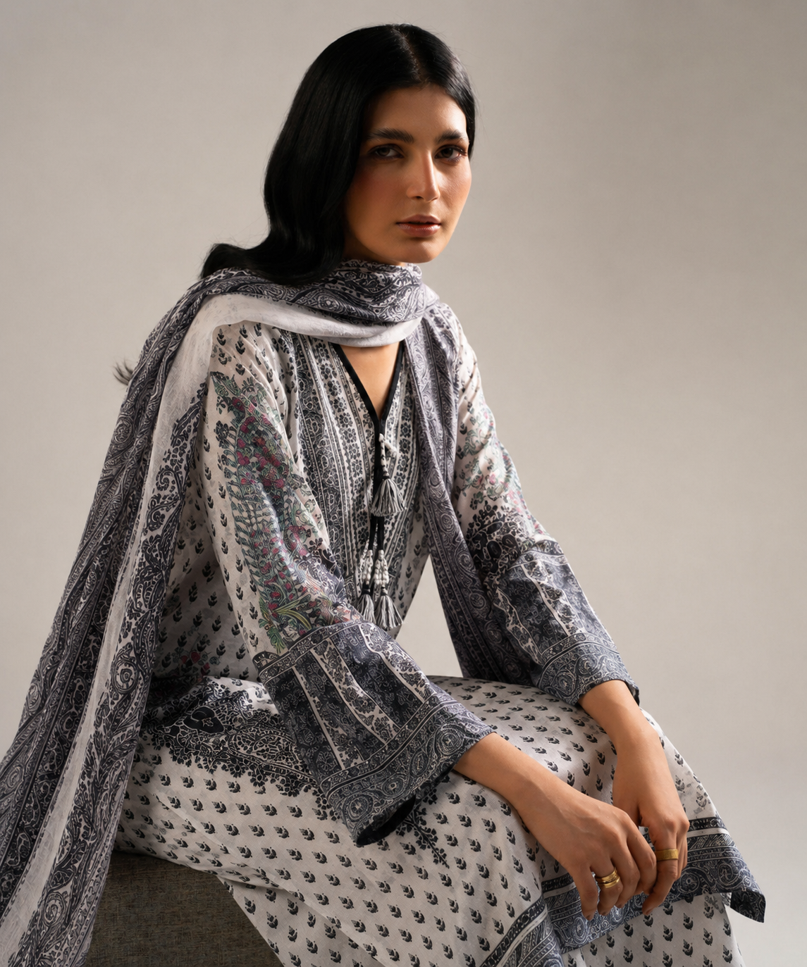Basic Printed Lawn 3-Pieces Stitched