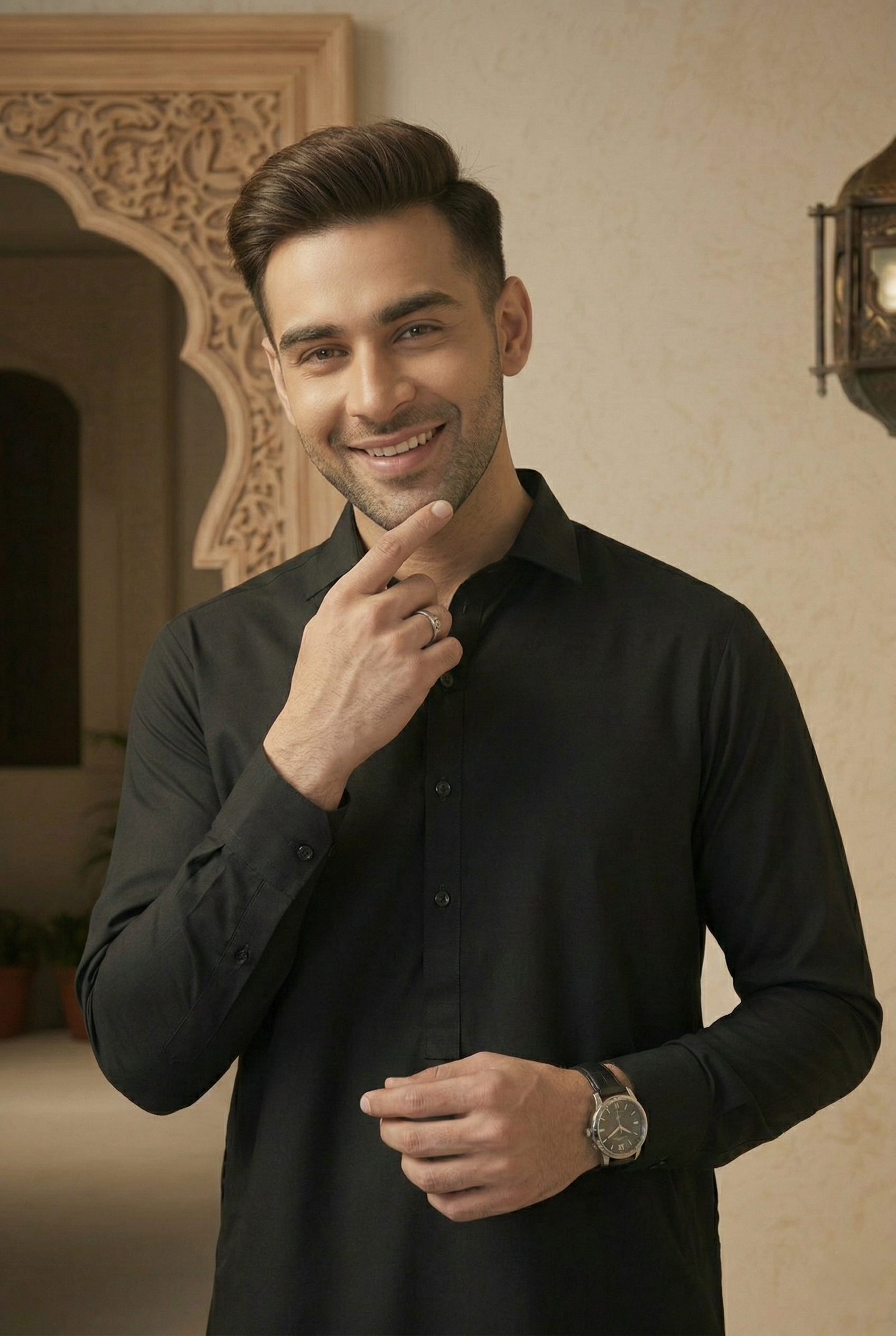 Muskan Plus- Black Kameez Shalwar