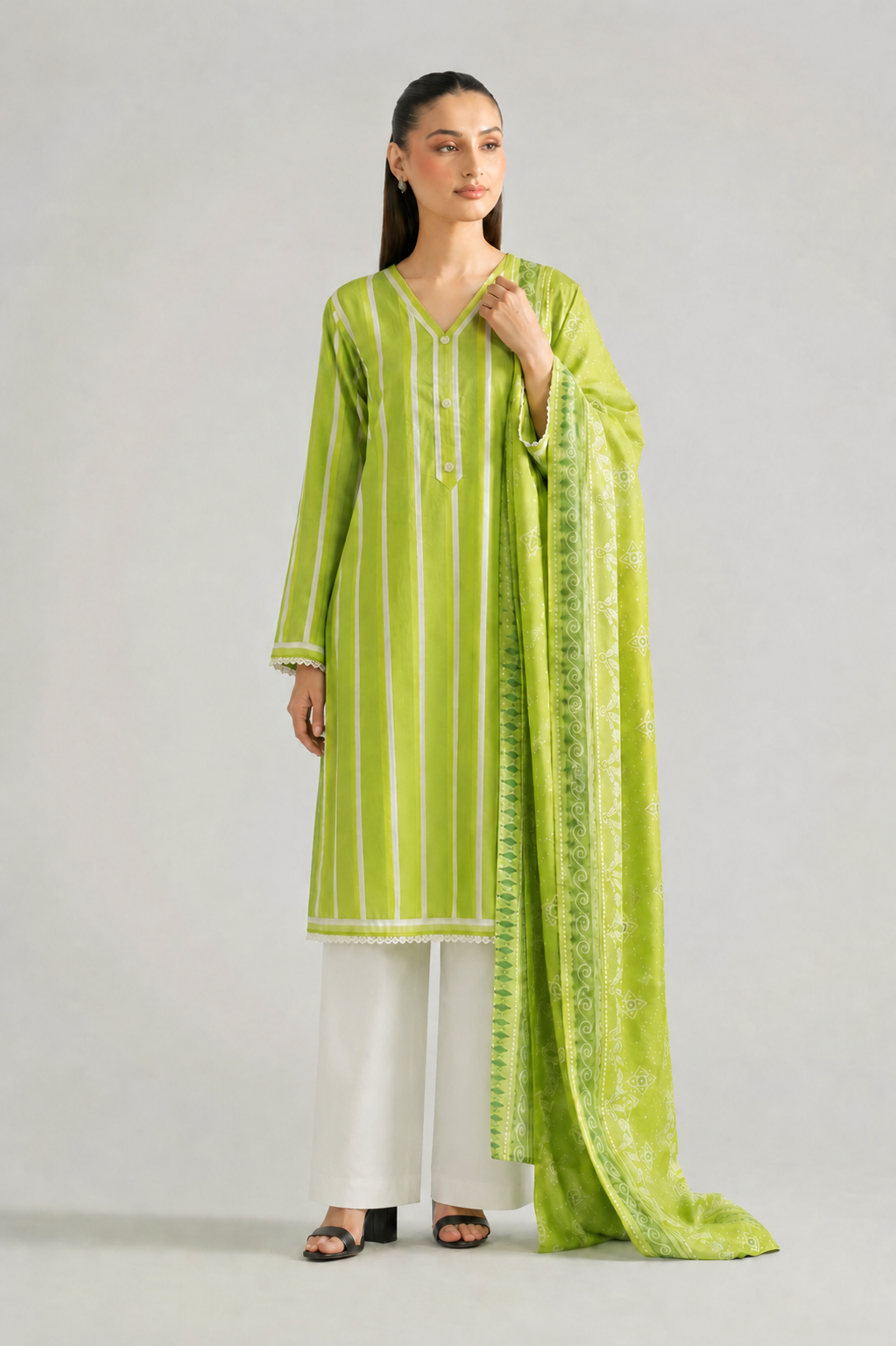 Basic Printed Lawn 3-Pieces Stitched