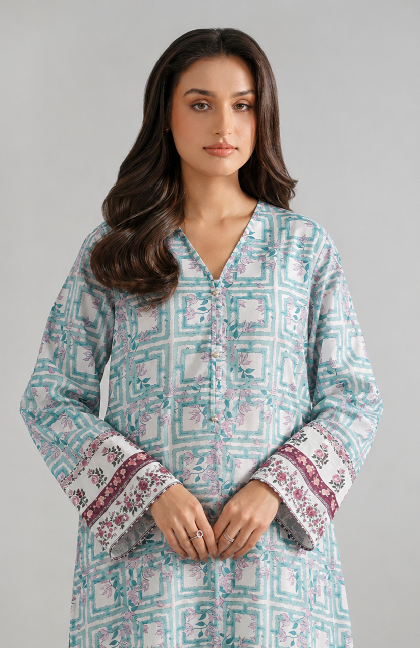 Basic Printed Lawn 3-Pieces Stitched