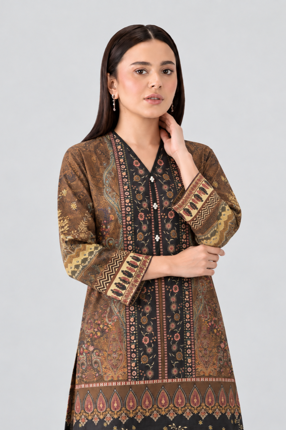 Printed Khaddar 3PC Stitched Suit