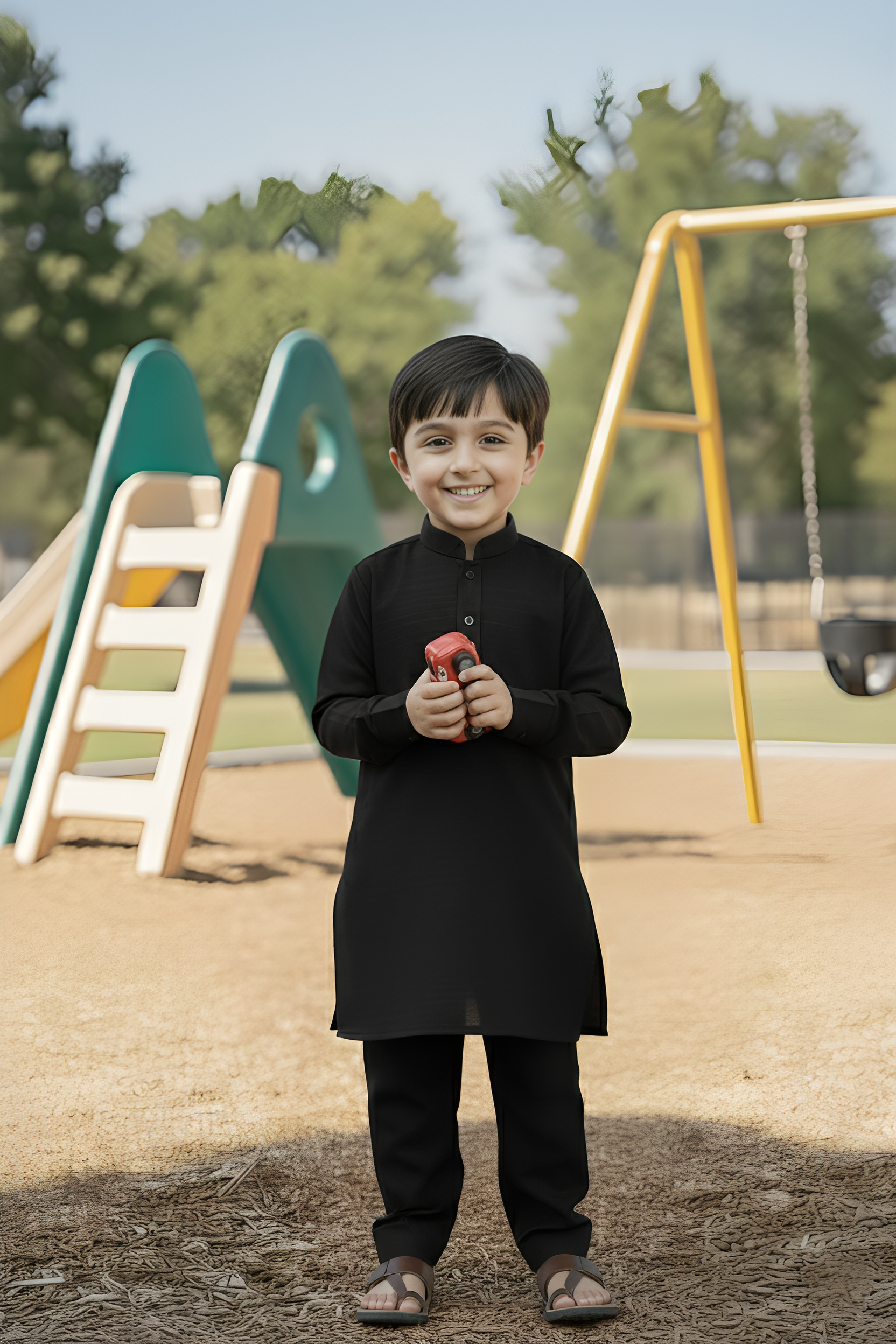 Rain Bow- Black Kameez Shalwar