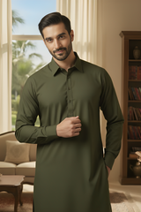 Sunflower-Mehndi Kameez Shalwar