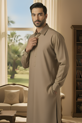 Sunflower-Light Brown Kameez Shalwar