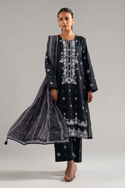 Embroidery Cotton 3-Pieces Stitched