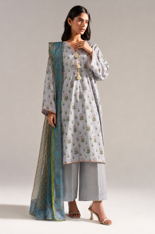 Basic Printed Lawn 3-Pieces Stitched
