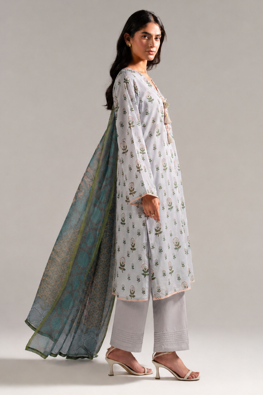 Basic Printed Lawn 3-Pieces Stitched