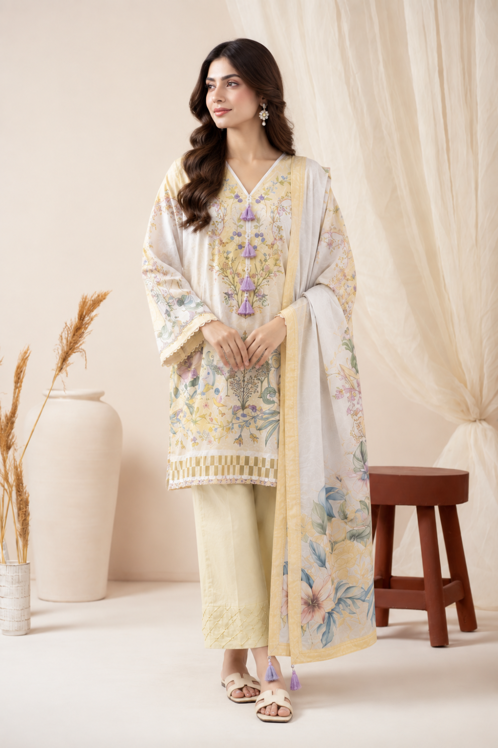 Basic Printed Lawn 3-Pieces Stitched