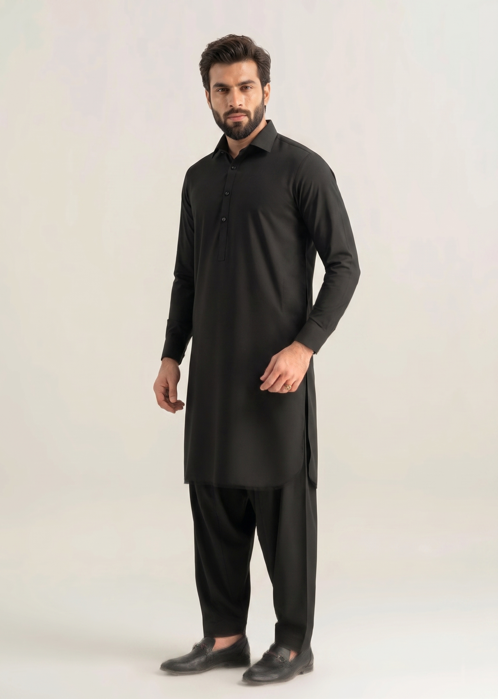 Muskan- Black Kameez Shalwar Shirt Collar