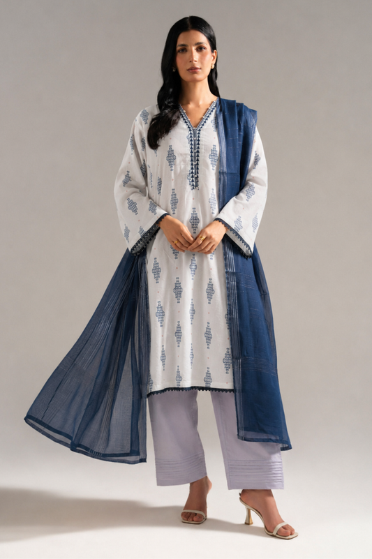 Basic Printed Lawn 3-Pieces Stitched