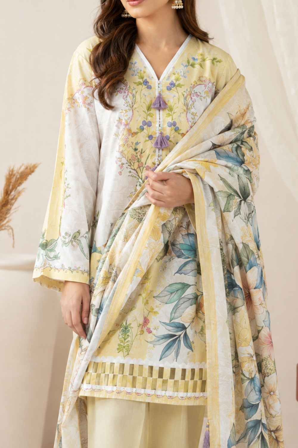 Basic Printed Lawn 3-Pieces Stitched