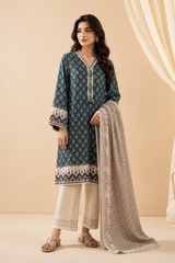 Basic Printed Lawn 3-Pieces Stitched