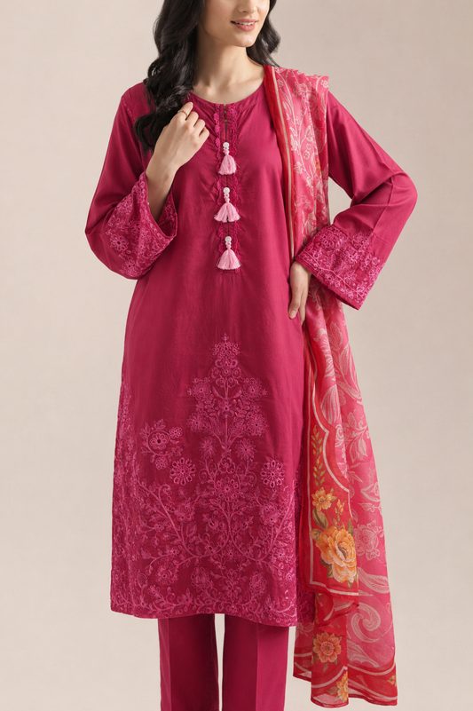 Embroidery Cotton 3-Pieces Stitched