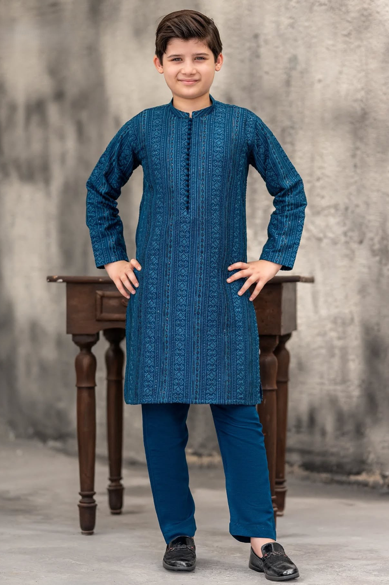 Boys Embroidered Kurta Pajama Set