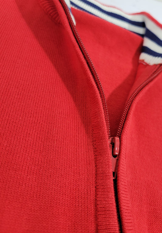 Kids Zip-Up Knit Sweater Jacket – Red