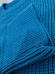 Crew Neck Cotton Sweater – Blue
